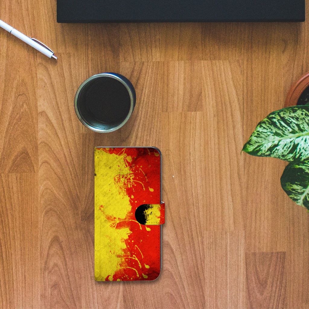 Xiaomi Poco X5 Pro | Note 12 Pro 5G Bookstyle Case België designkleur rood geel aanzicht