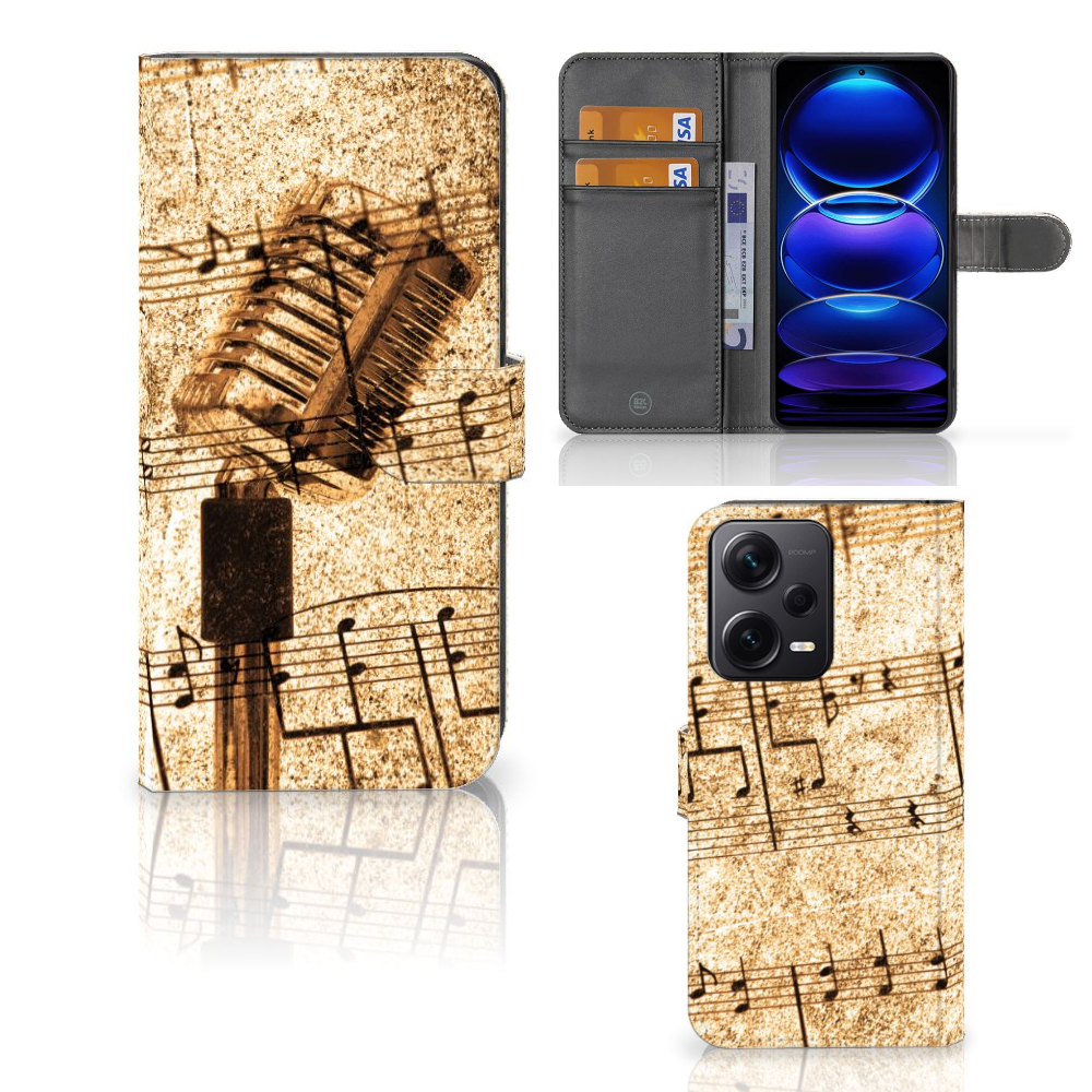 Xiaomi Poco X5 Pro | Note 12 Pro 5G Telefoonhoesje met foto Bladmuziek designboekhoes zijkant voorkant achterkant