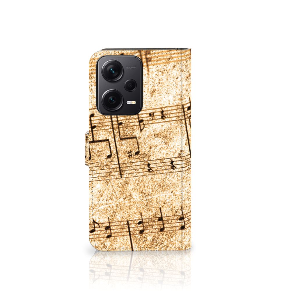 Xiaomi Poco X5 Pro | Note 12 Pro 5G Telefoonhoesje met foto Bladmuziek design bladmuziek aanzicht
