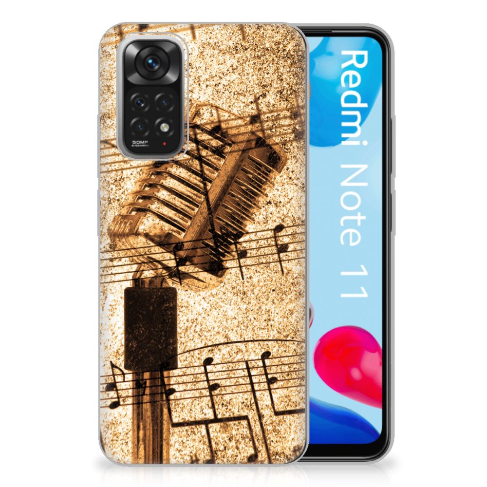 Xiaomi Redmi 10 | Redmi Note 11 4G Siliconen Hoesje met foto Bladmuziek B2C Telecom