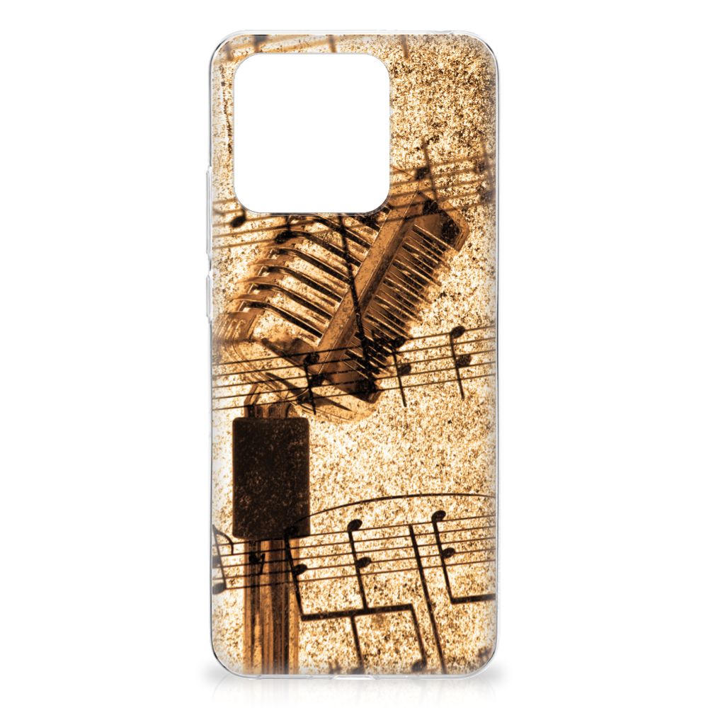 Xiaomi Redmi 10C Siliconen Hoesje met foto Bladmuziek bladmuziek design voorkant