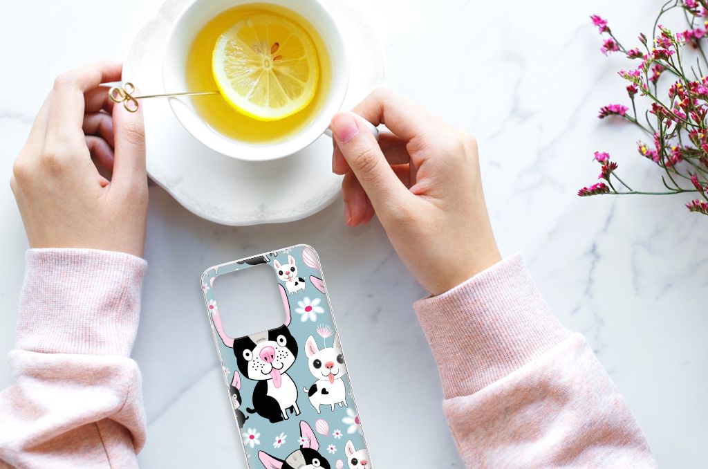 Xiaomi Redmi 10C TPU Hoesje Hondjes design hondjes aanzicht