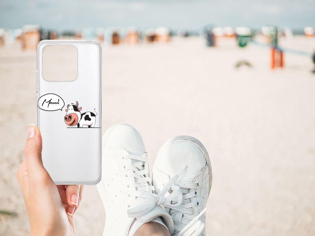 Xiaomi Redmi 10C Telefoonhoesje met Naam Cow hoesje cow design bovenkant