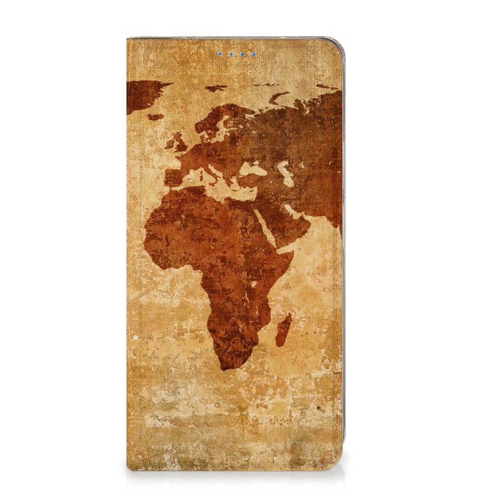 Xiaomi Redmi 12 4G Book Cover Wereldkaart boekhoes wereldkaart vooraanzicht