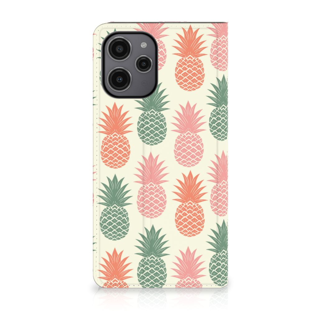Xiaomi Redmi 12 4G Flip Style Cover Ananas designers casa ananas patroon