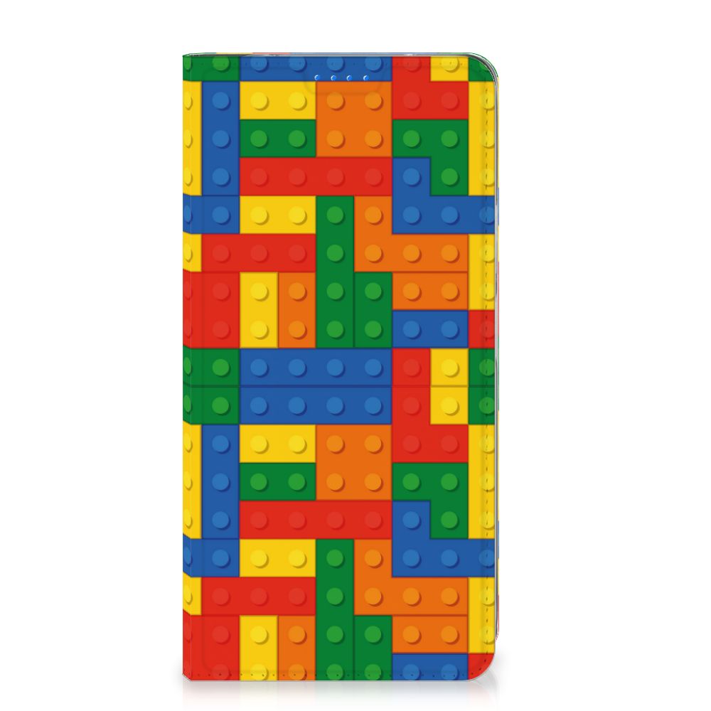 Xiaomi Redmi 12 4G Hoesje met Magneet Blokken design Lego aanzicht multicolor