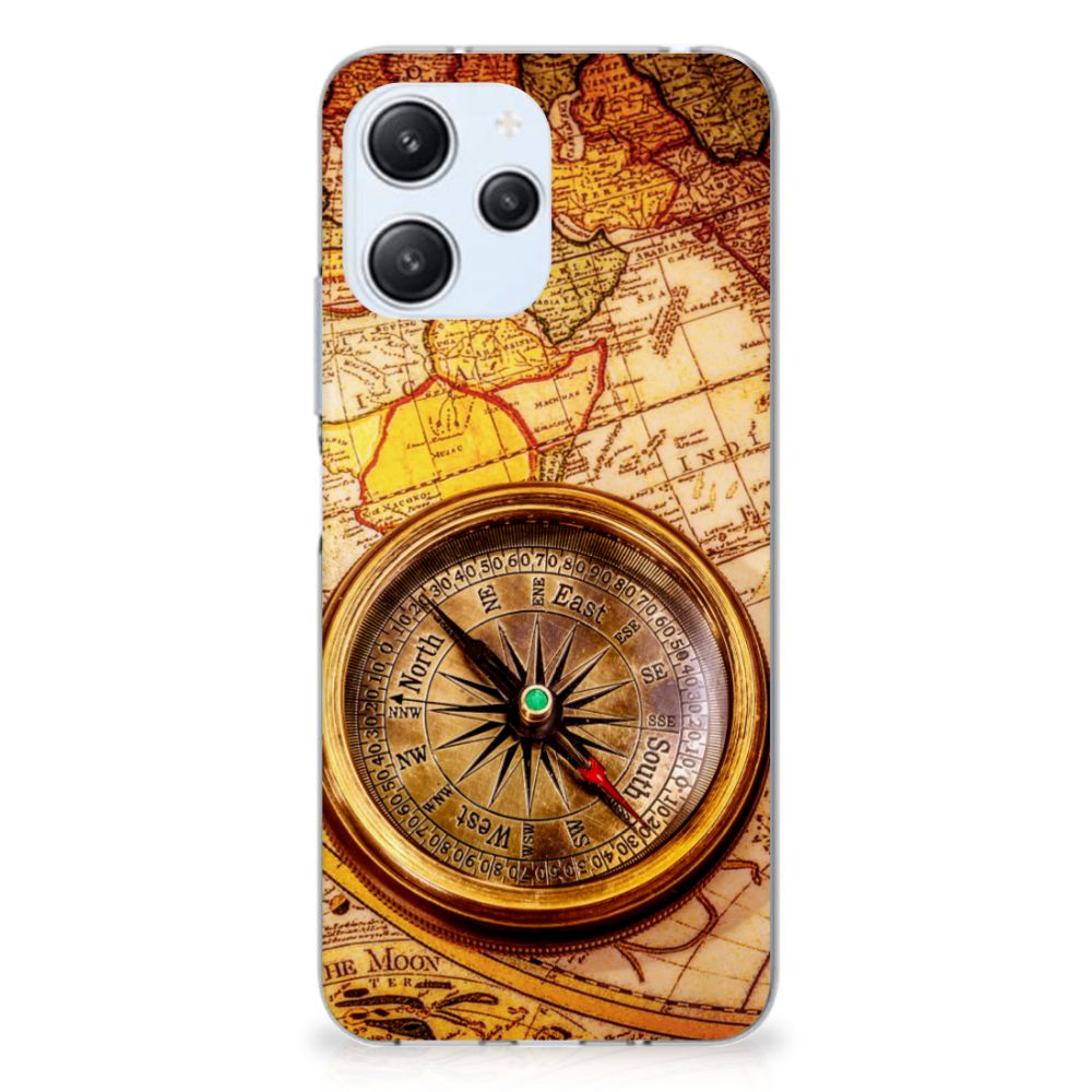 Xiaomi Redmi 12 4G Siliconen Back Cover Kompas kompas design achterkant