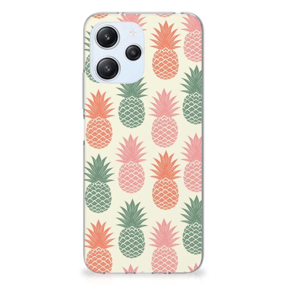 Xiaomi Redmi 12 4G Siliconen Case Ananas design ananas patroon achterzijde