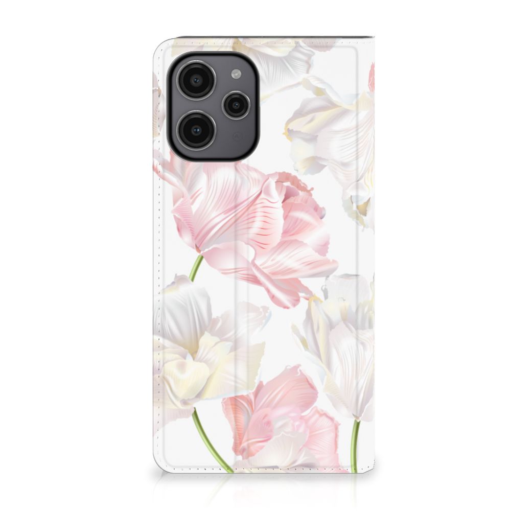 Xiaomi Redmi 12 4G Smart Cover Lovely Flowers met roze en witte bloemen voor gebruiksgemak en bescherming 🌸