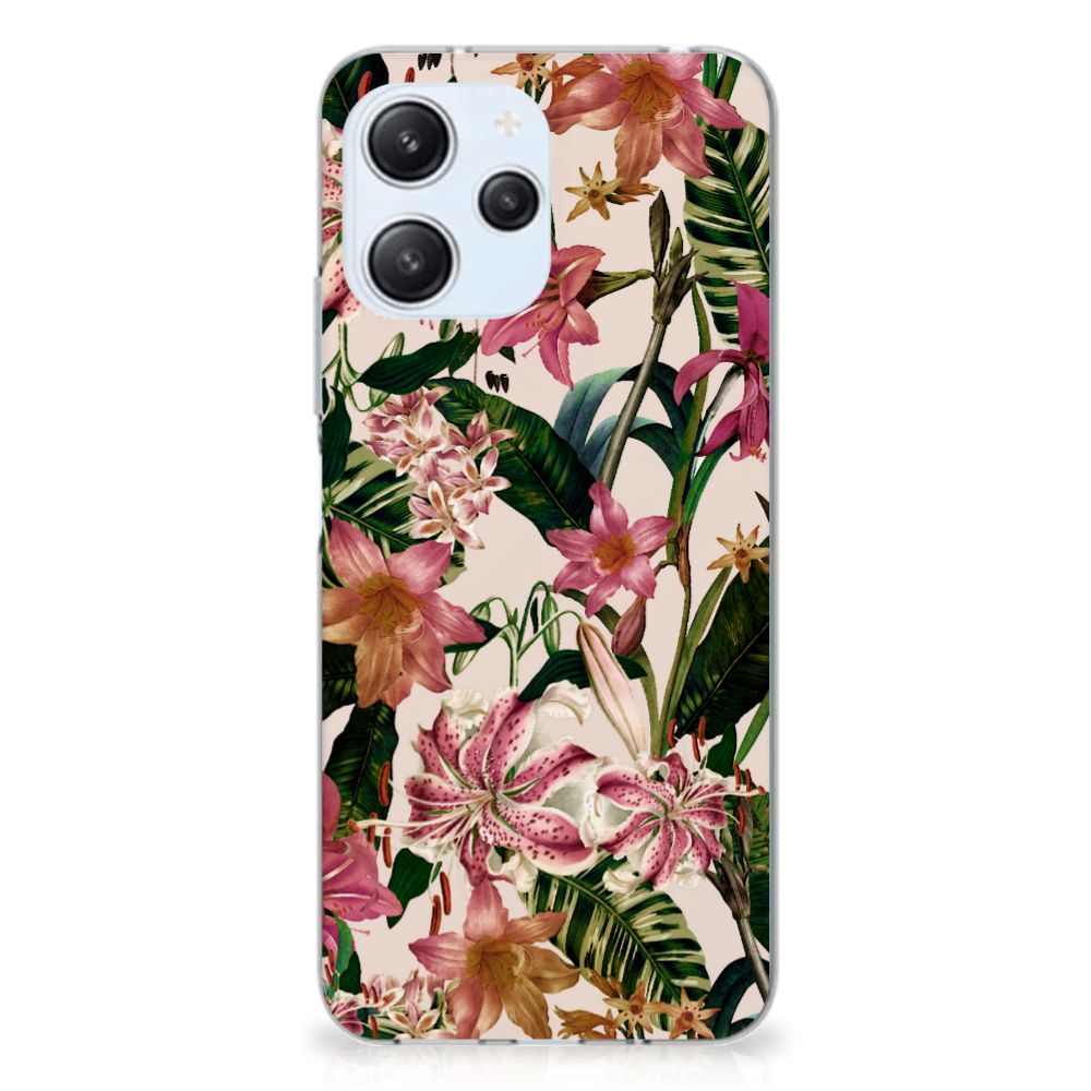 Xiaomi Redmi 12 4G TPU Case Flowers bloemen ontwerp achterzijde