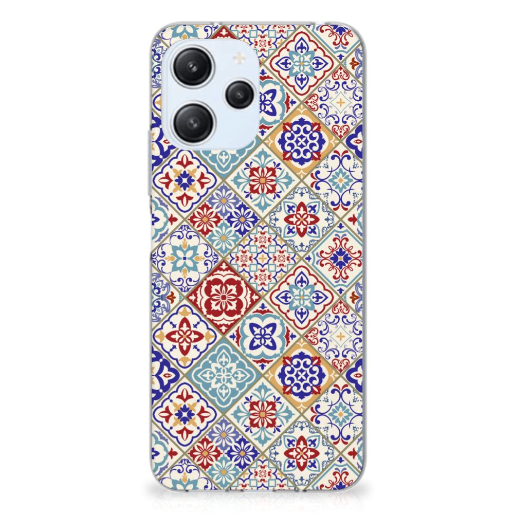 Xiaomi Redmi 12 4G TPU Siliconen Hoesje Tiles Color design voorkant