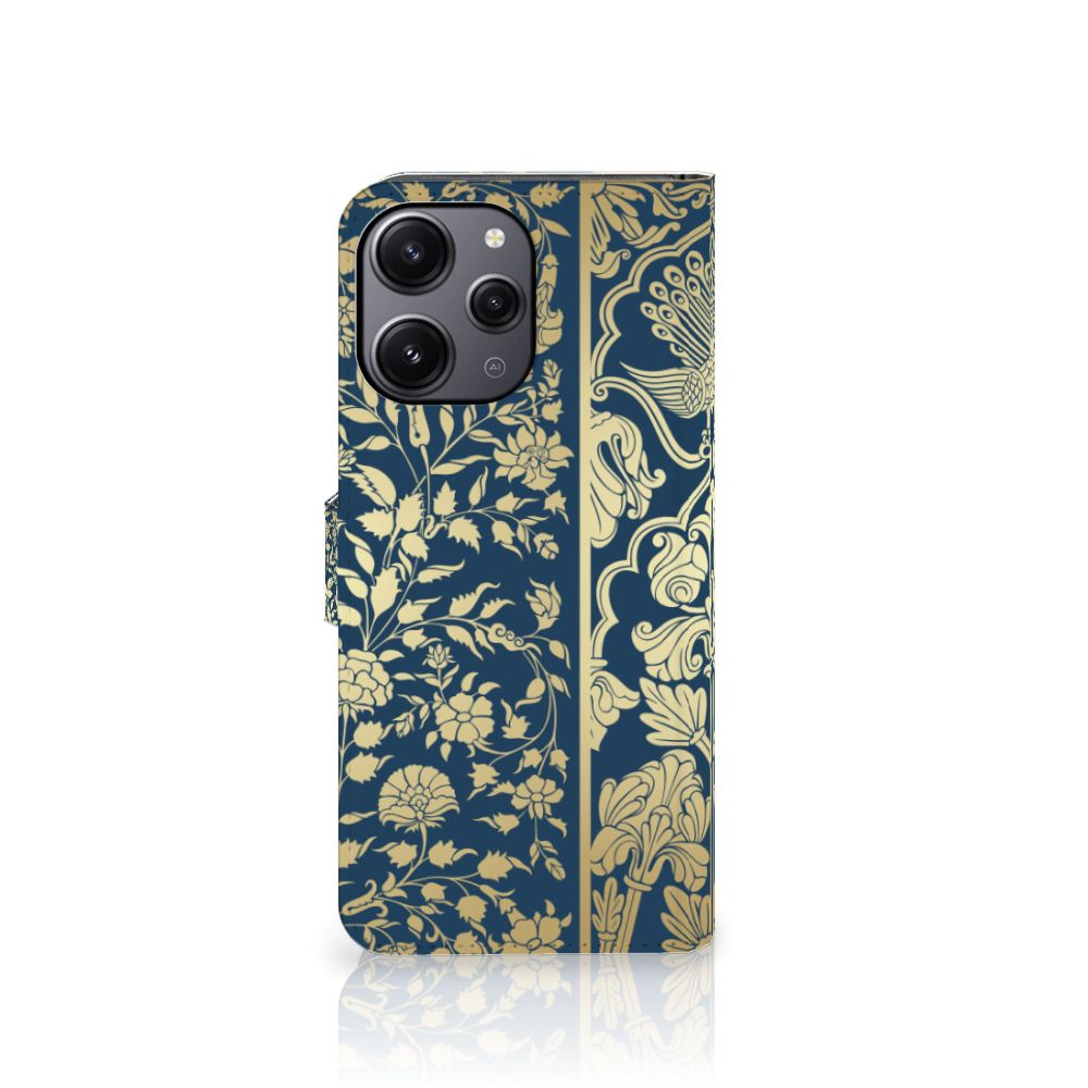 Xiaomi Redmi 12 Hoesje Beige Flowers design koninklijk aanzicht