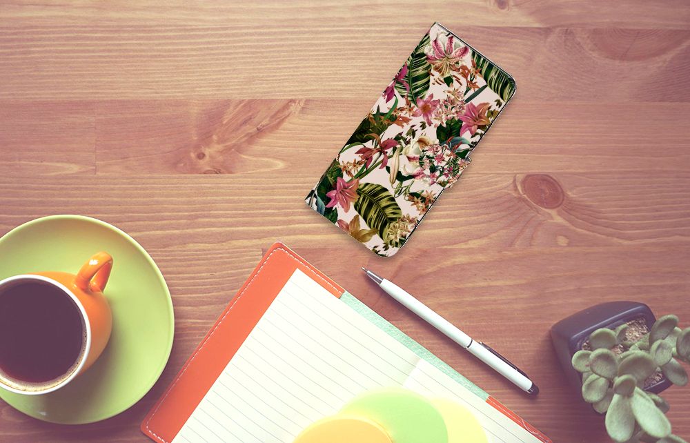 Xiaomi Redmi 12 Hoesje Flowers telefoonhoesje bloemen design bovenaanzicht