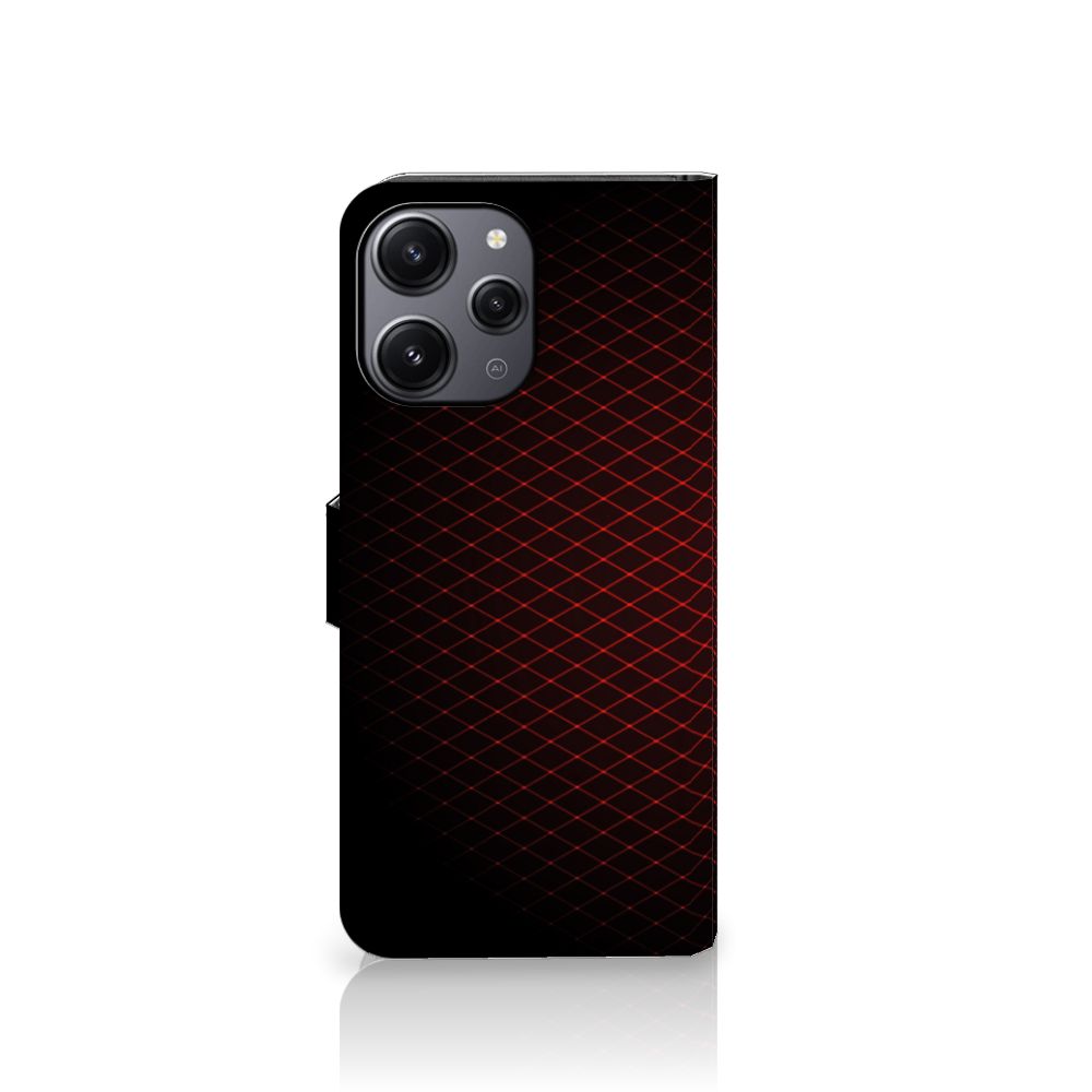 Xiaomi Redmi 12 Telefoon Hoesje Geruit Rood met een strak en minimalistisch ontwerp