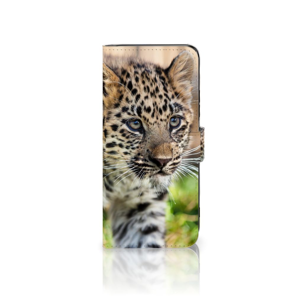 Xiaomi Redmi 12 Telefoonhoesje met Pasjes Baby Luipaard luipaard ontwerp voorzijde