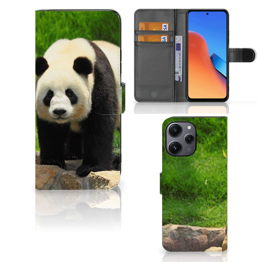 Xiaomi Redmi 12 Telefoonhoesje met Pasjes Panda