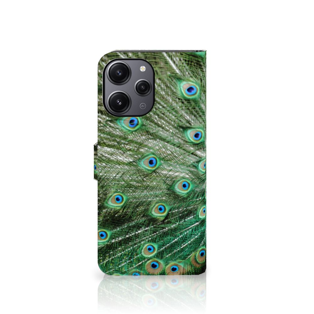 Xiaomi Redmi 12 Telefoonhoesje met Pasjes Pauw design pauw aanzicht