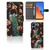 Xiaomi Redmi 12 Telefoonhoesje met Pasjes Pauw met Bloemen smartphone hoesje pauw bloemen aanzicht