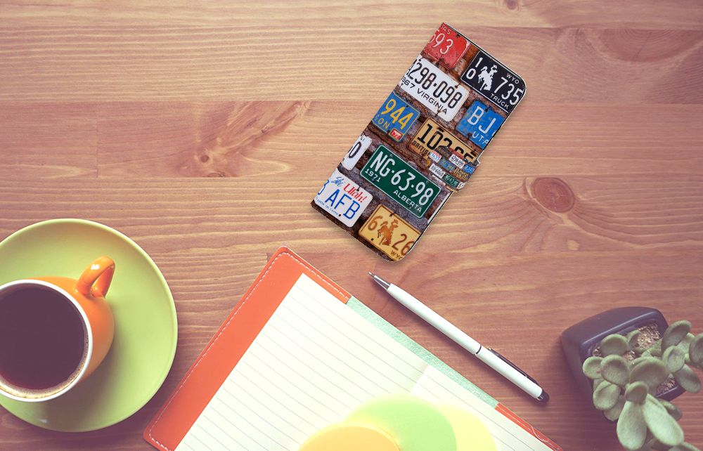 Xiaomi Redmi 12 Telefoonhoesje met foto Kentekenplaten telefoonhoesje kentekenplaten bovenaanzicht