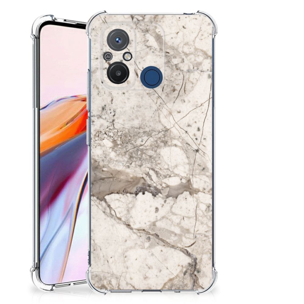 Xiaomi Redmi 12C Anti-Shock Hoesje Marmer Beige achterkant