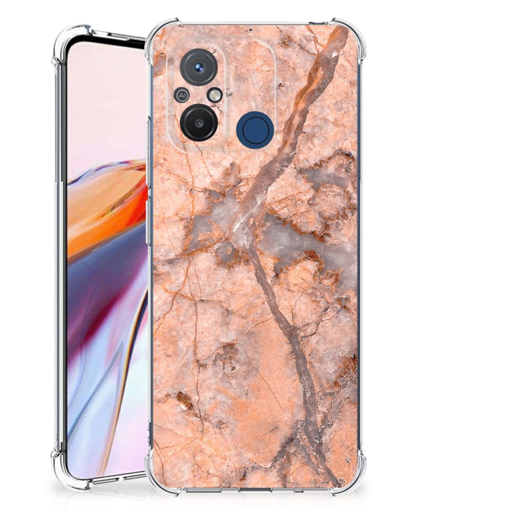Xiaomi Redmi 12C Anti-Shock Hoesje Marmer Oranje B2C Telecom