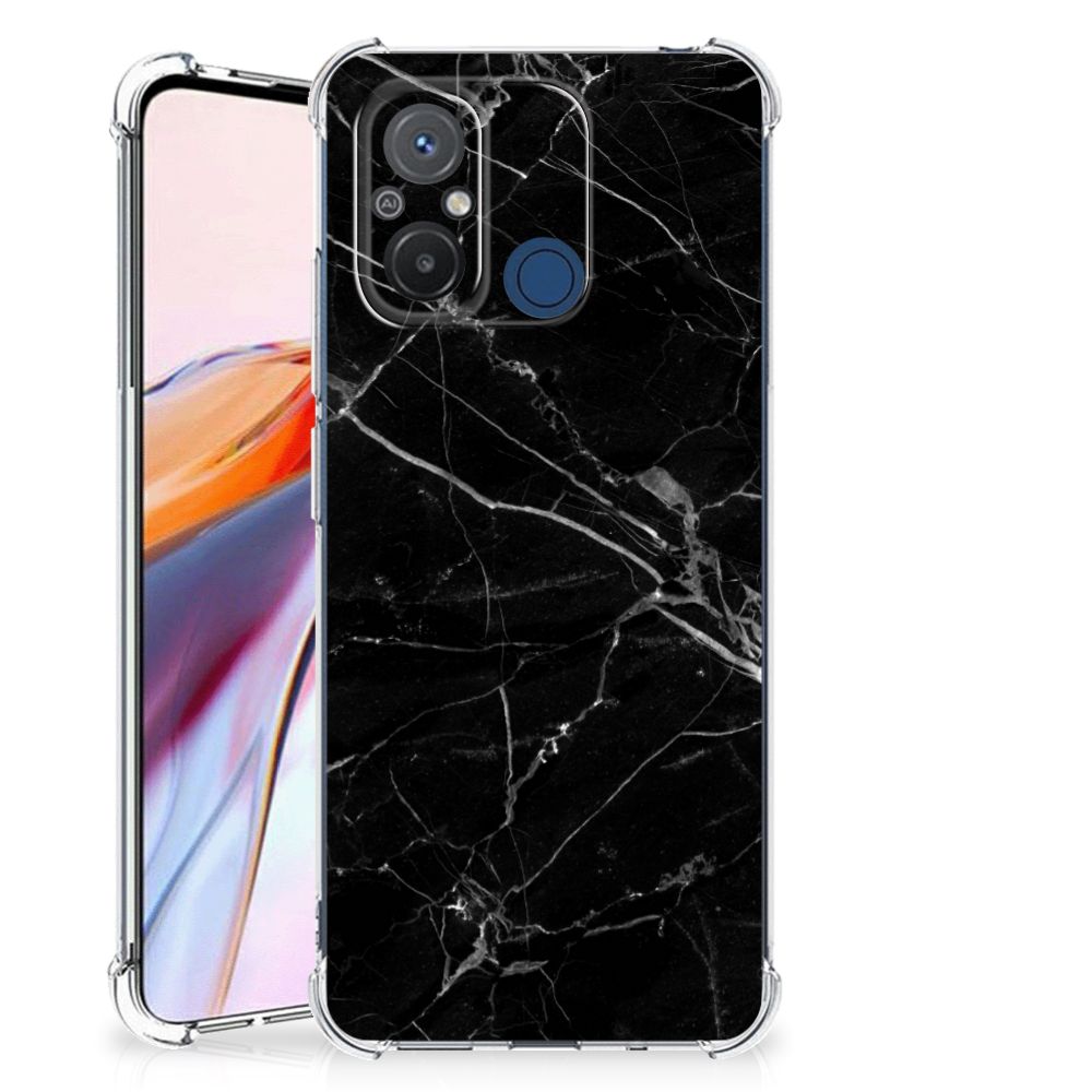 Xiaomi Redmi 12C Anti-Shock Hoesje Marmer Zwart - Origineel Cadeau Vader B2C Telecom