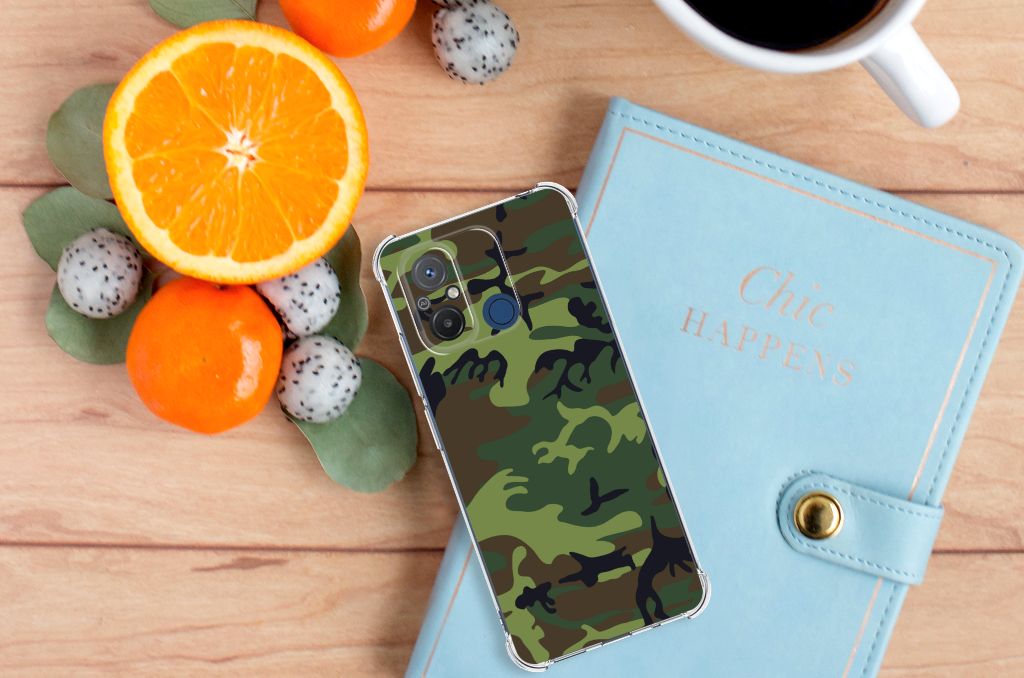 Xiaomi Redmi 12C Doorzichtige Silicone Hoesje Army Dark B2C Telecom