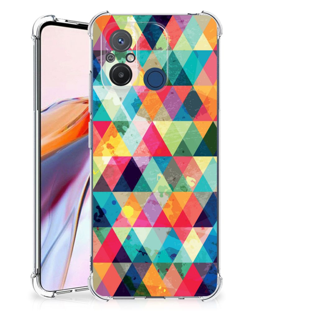 Xiaomi Redmi 12C Doorzichtige Silicone Hoesje Geruit B2C Telecom