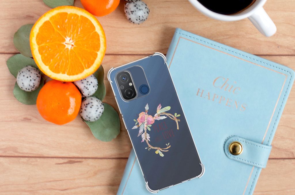 Xiaomi Redmi 12C Stevig Bumper Hoesje Boho Text B2C Telecom