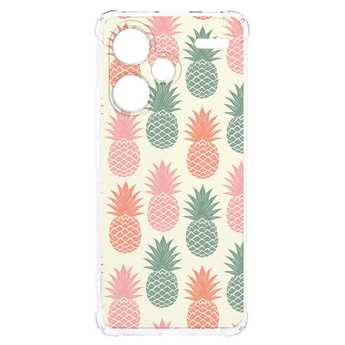 Xiaomi Redmi 13 Pro Plus Hoesje Ananas TPU Antishock design ananas aanzicht