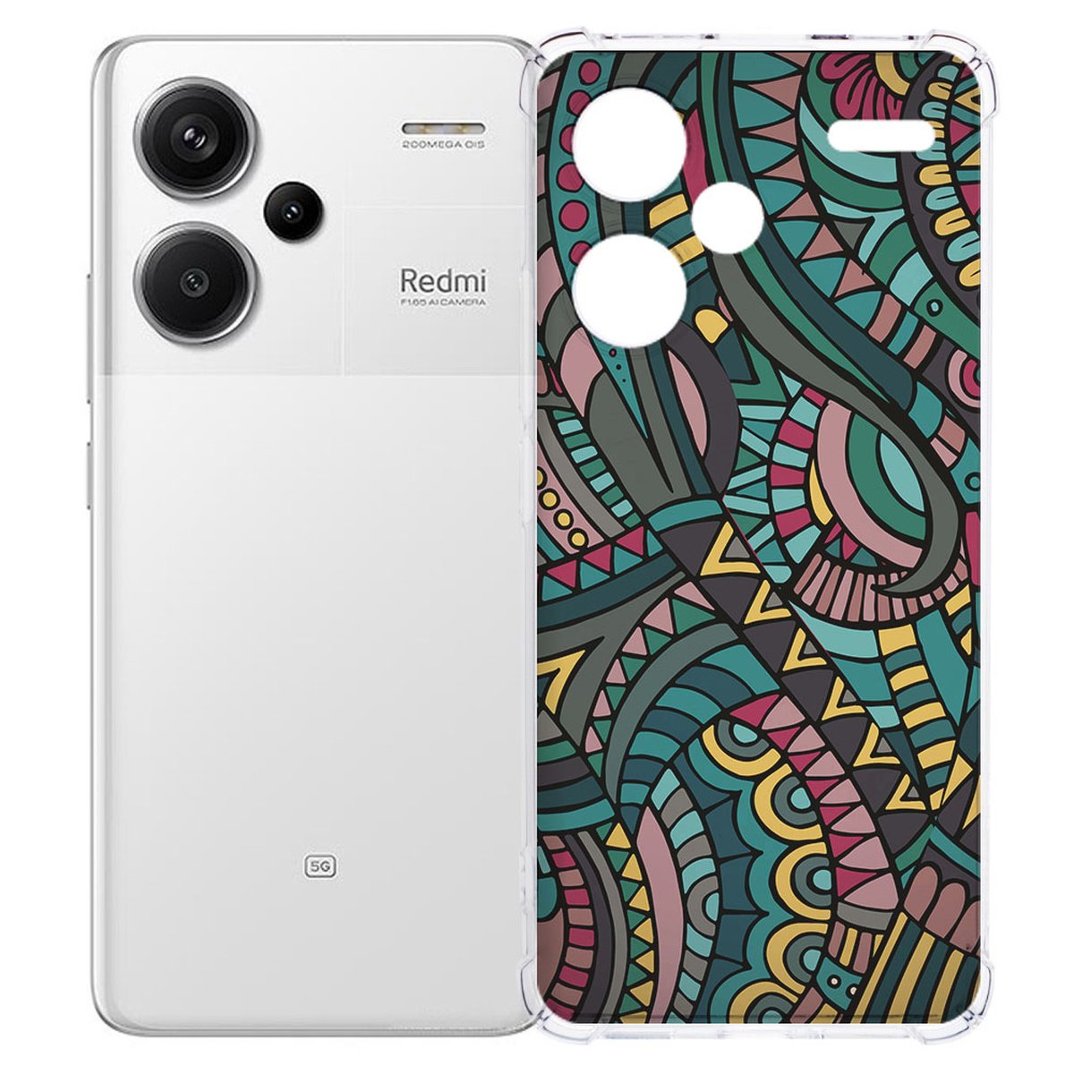 Xiaomi Redmi 13 Pro Plus Hoesje Aztec TPU Antishockachterkant