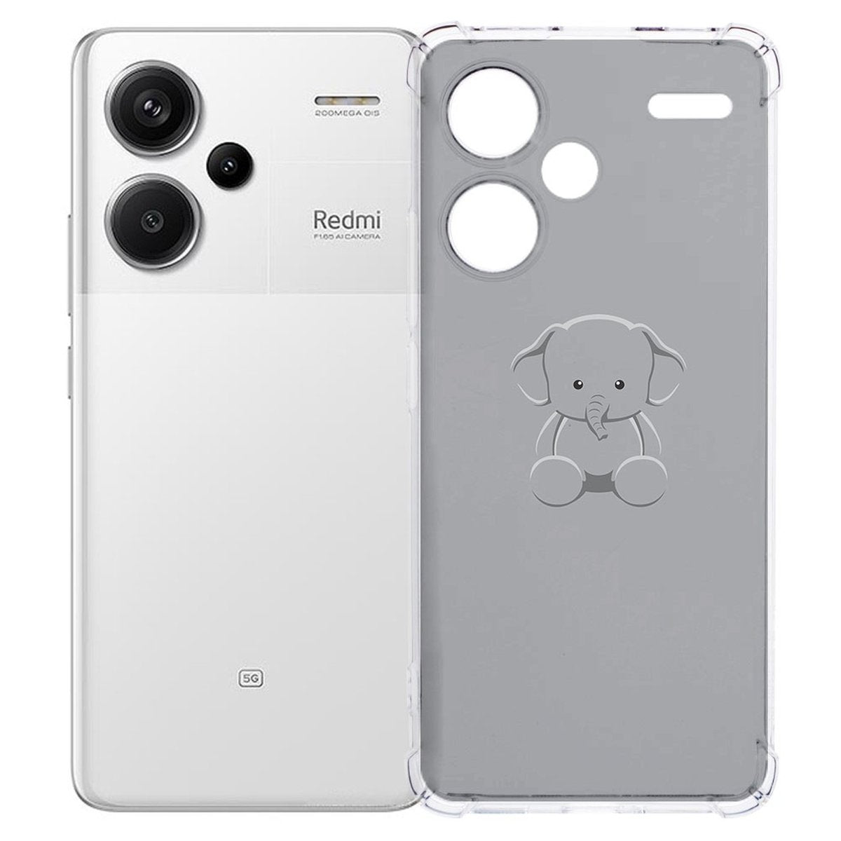 Xiaomi Redmi 13 Pro Plus Hoesje Baby Olifant TPU Antishock achterkant met schattig olifant ontwerp