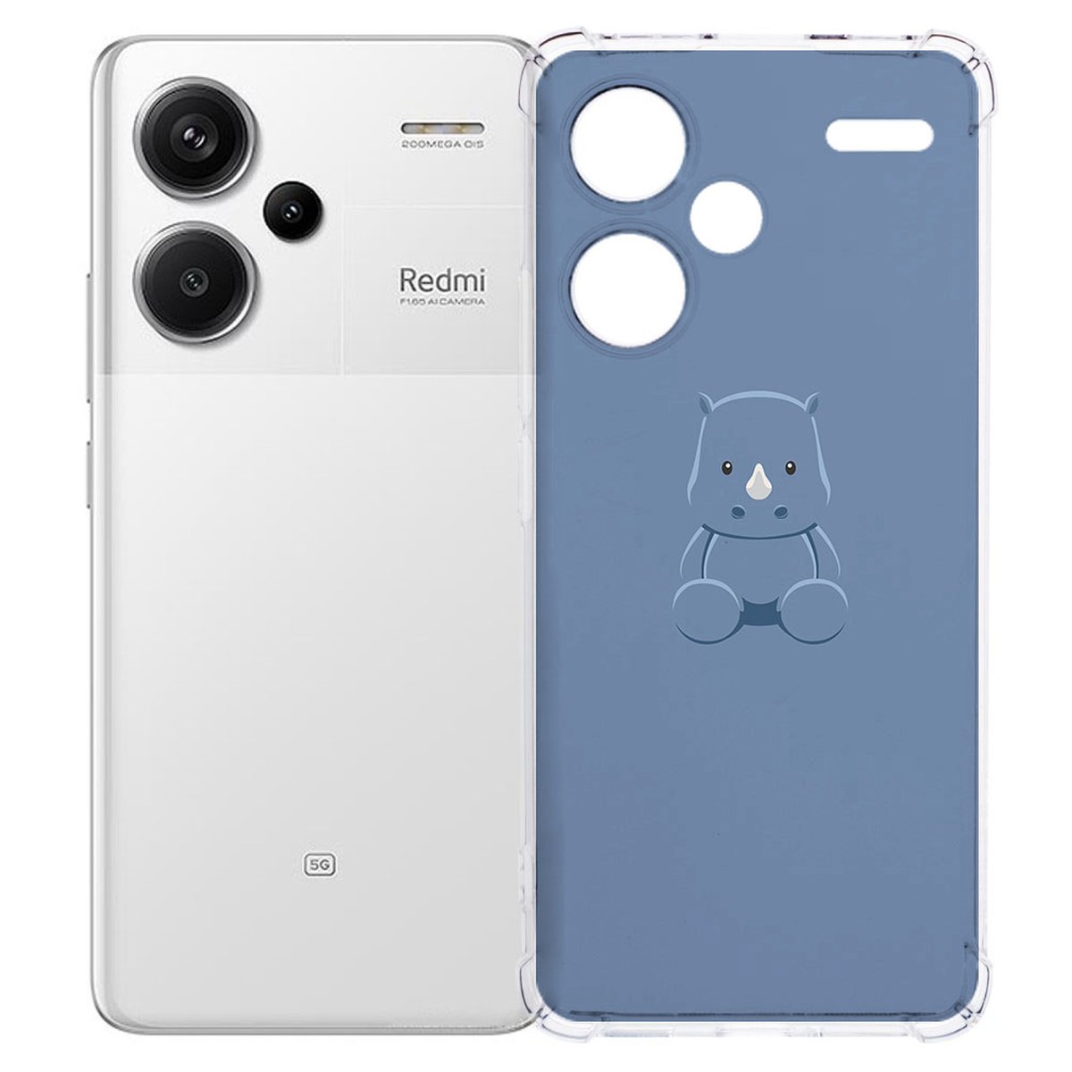 Xiaomi Redmi 13 Pro Plus Hoesje Baby Rhino TPU Antishock achterkant schattig ontwerp