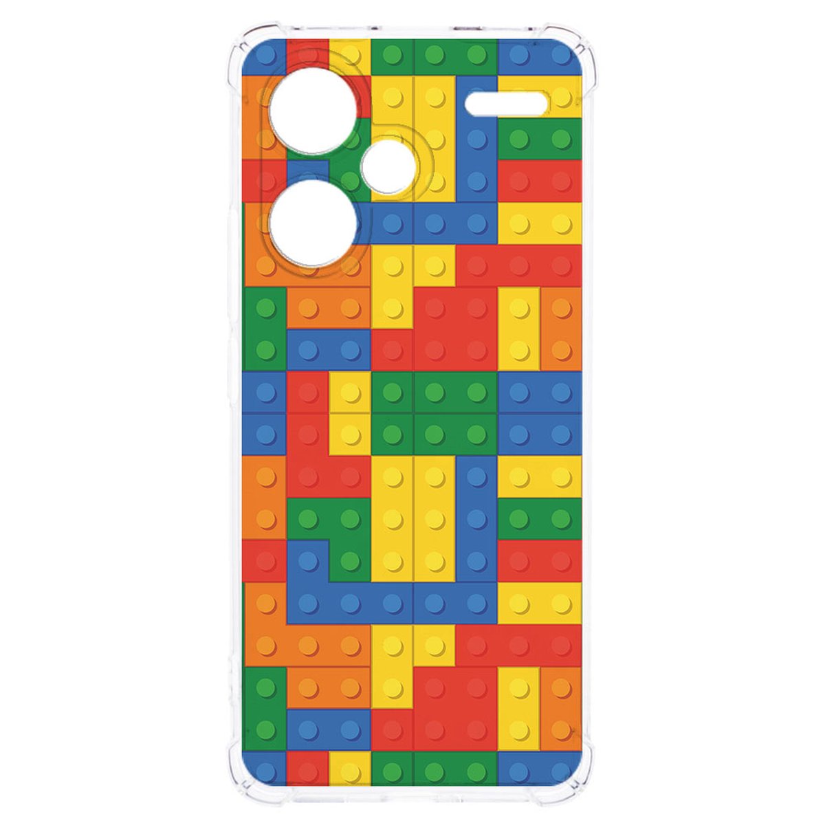 Xiaomi Redmi 13 Pro Plus Hoesje - Blokken TPU Antishock blokken ontwerp voorkant