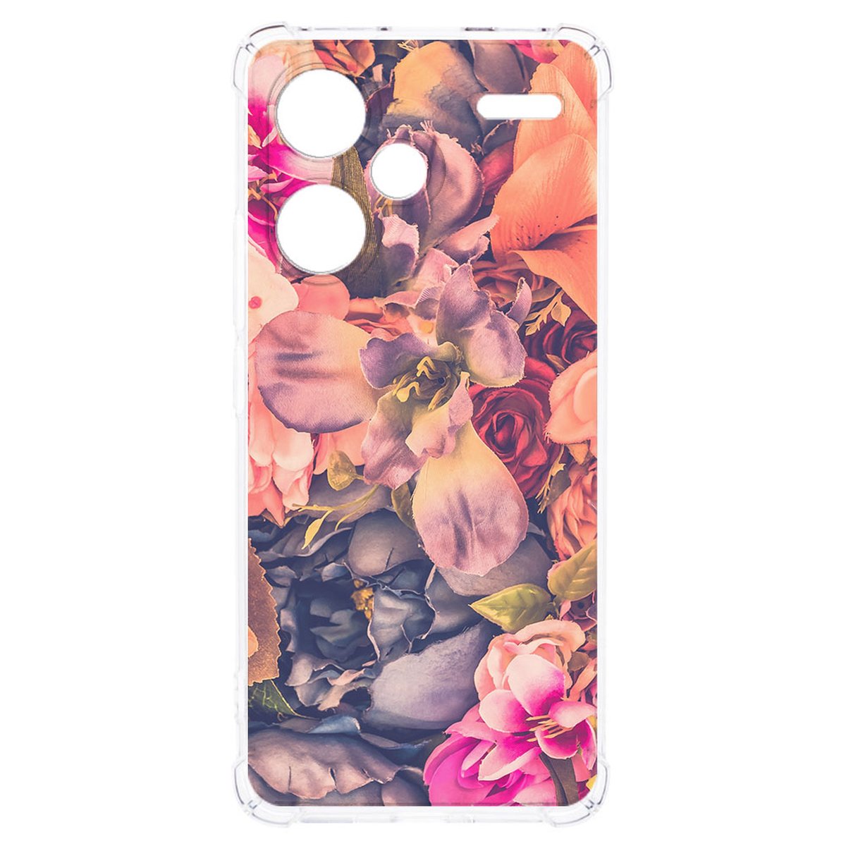 Xiaomi Redmi 13 Pro Plus Hoesje Bosje Bloemen TPU Antishock bloemenprint transparant hoesje