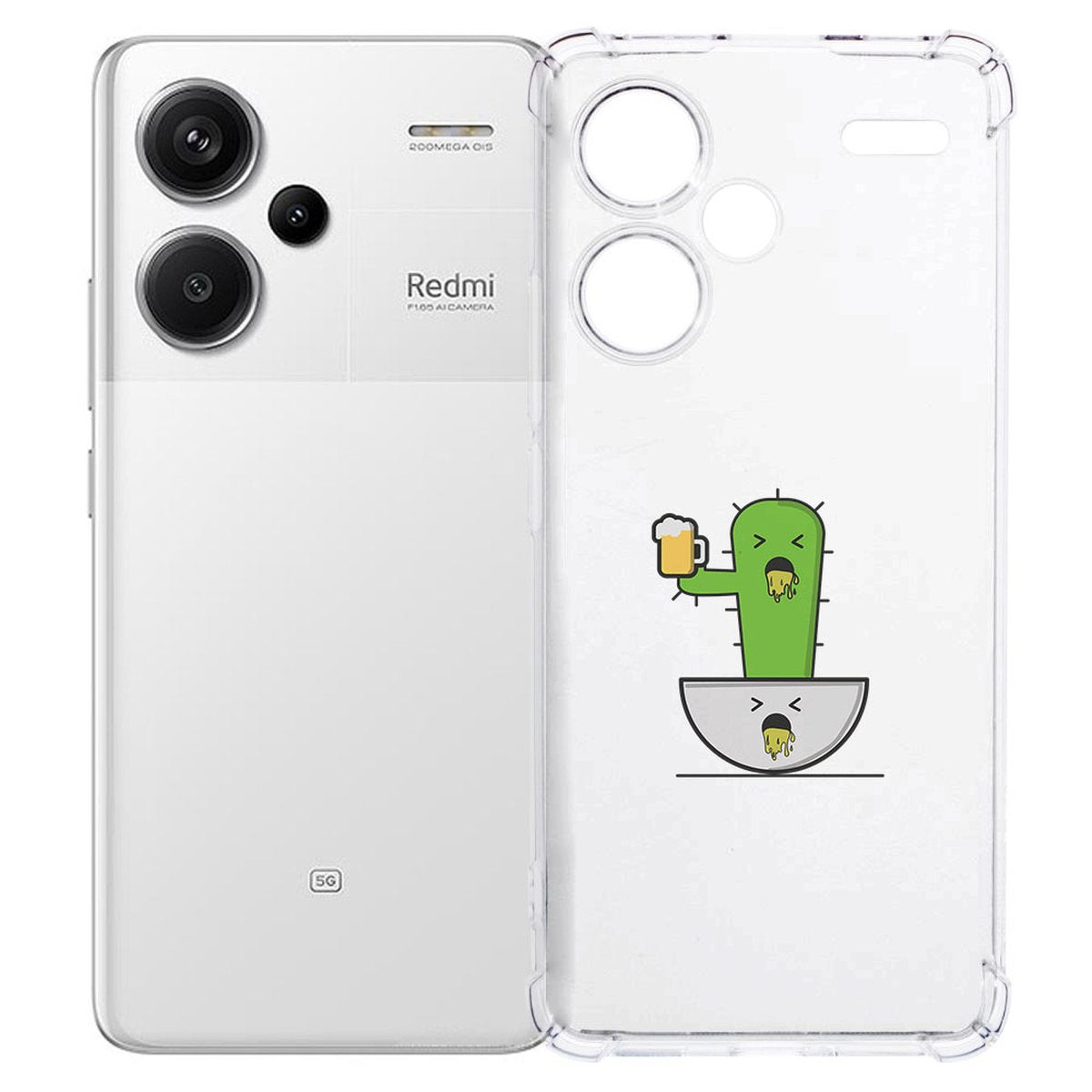 Xiaomi Redmi 13 Pro Plus Hoesje - Braktus TPU Antishock transparant ontwerp met cactus afbeelding