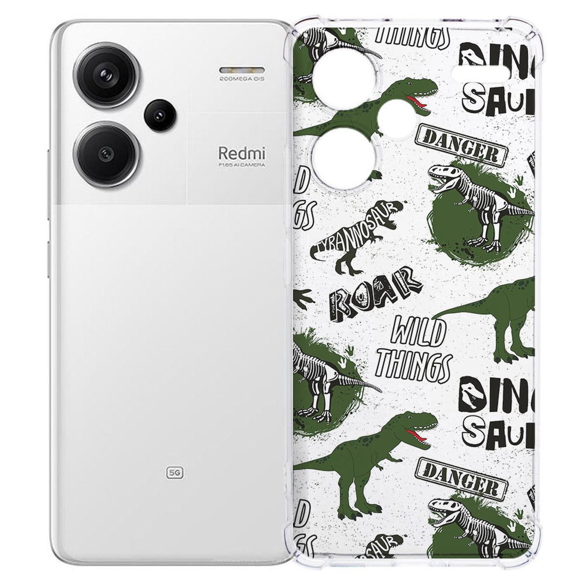 Xiaomi Redmi 13 Pro Plus Hoesje Dinosaurus TPU Antishock achterkant ontwerp
