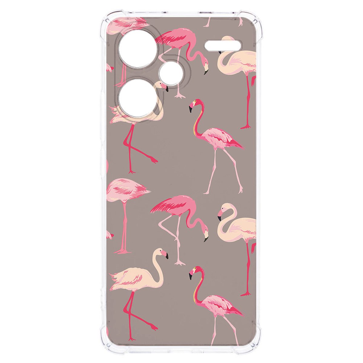 Xiaomi Redmi 13 Pro Plus Hoesje Flamingo TPU Antishock flamingo transparant design