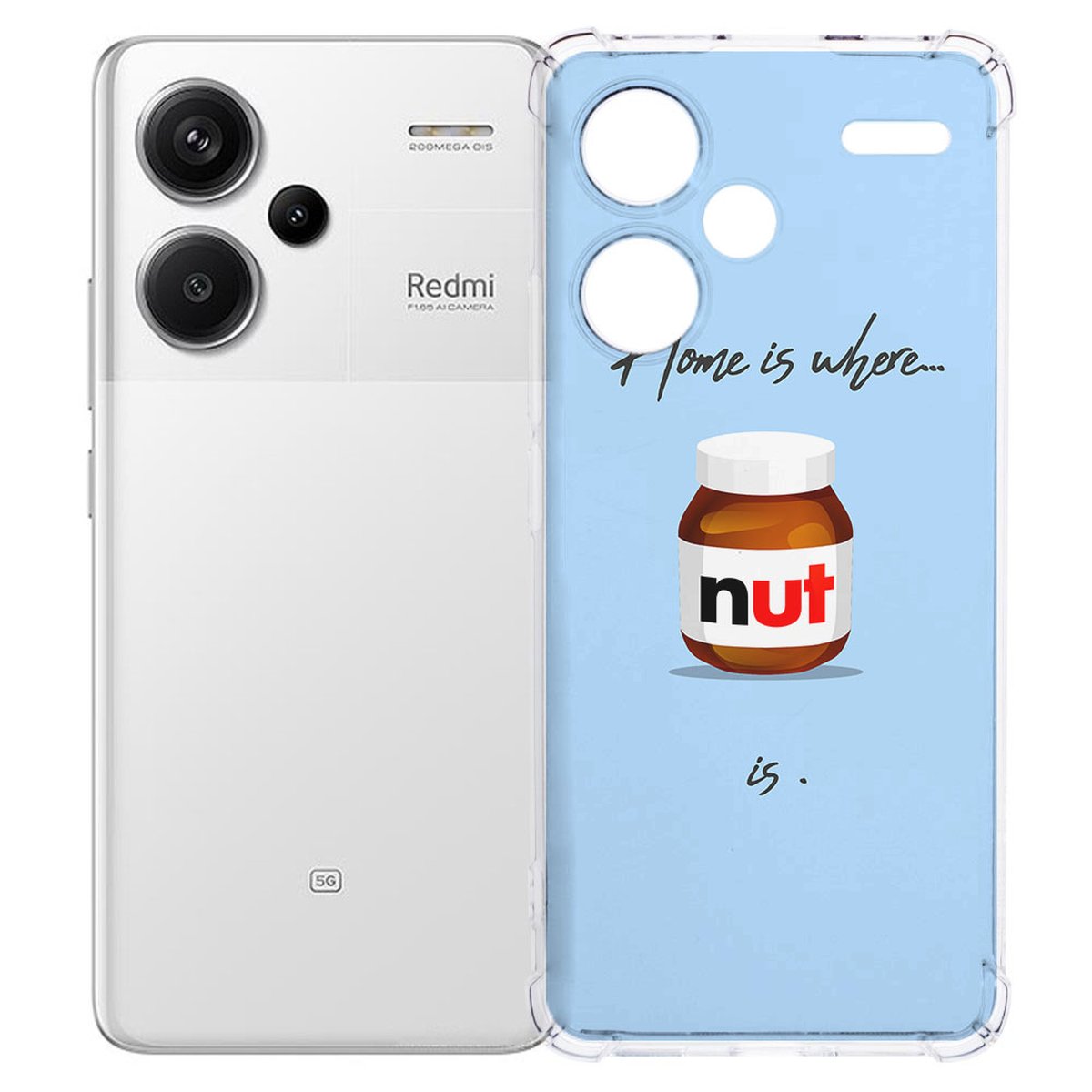 Xiaomi Redmi 13 Pro Plus Hoesje - Hoesje Nut Home TPU Antishock achteraanzicht met Nut potje