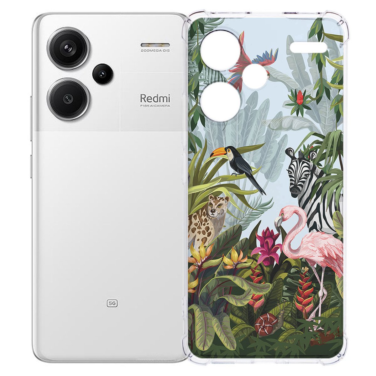 Xiaomi Redmi 13 Pro Plus Hoesje Jungle TPU Antishock achterzijde design jungle