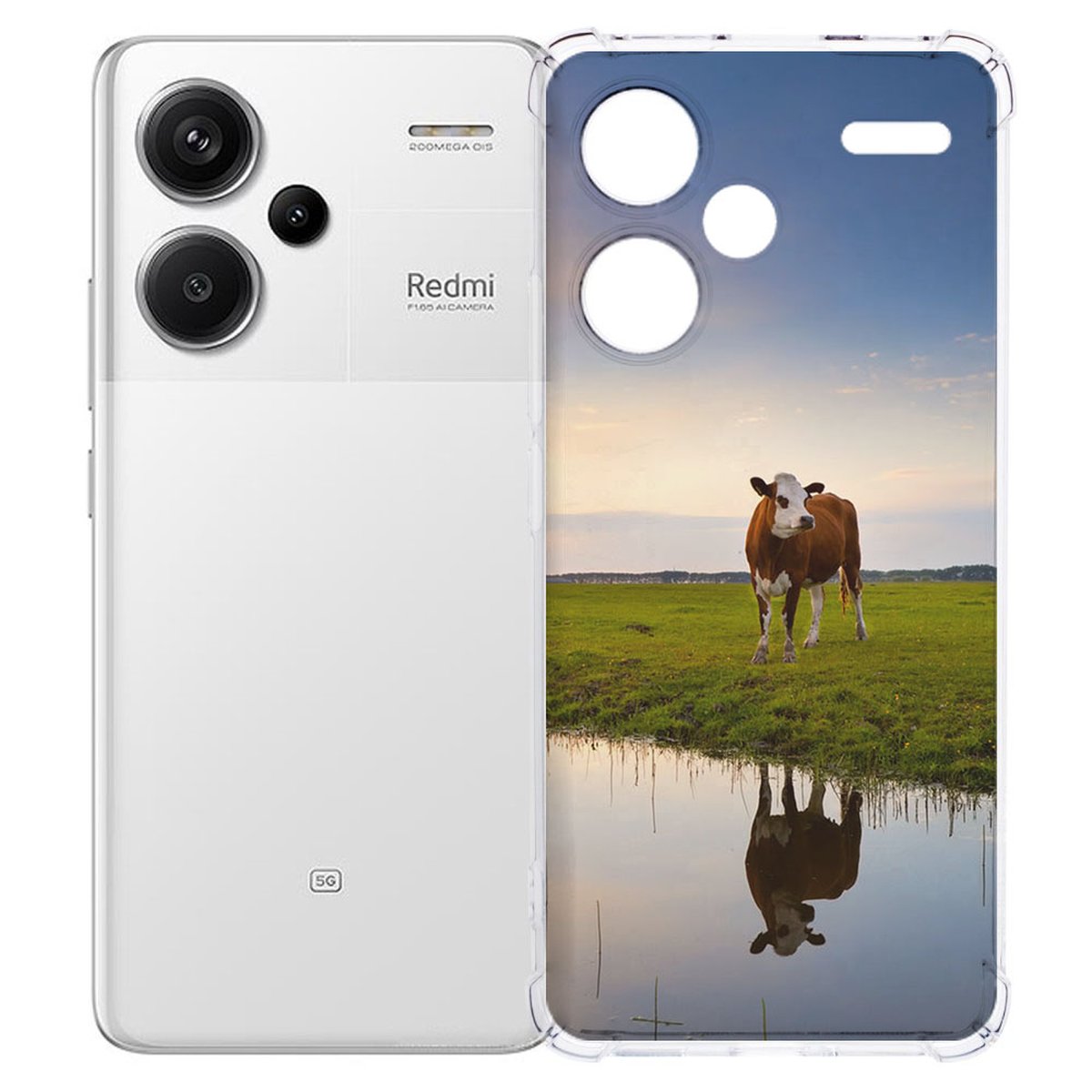 Xiaomi Redmi 13 Pro Plus Hoesje - Koe TPU Antishock koe design achterkant