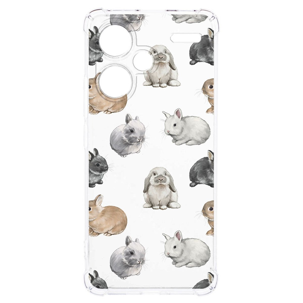Xiaomi Redmi 13 Pro Plus Hoesje Konijntjes TPU Antishock konijntjes design achterkant