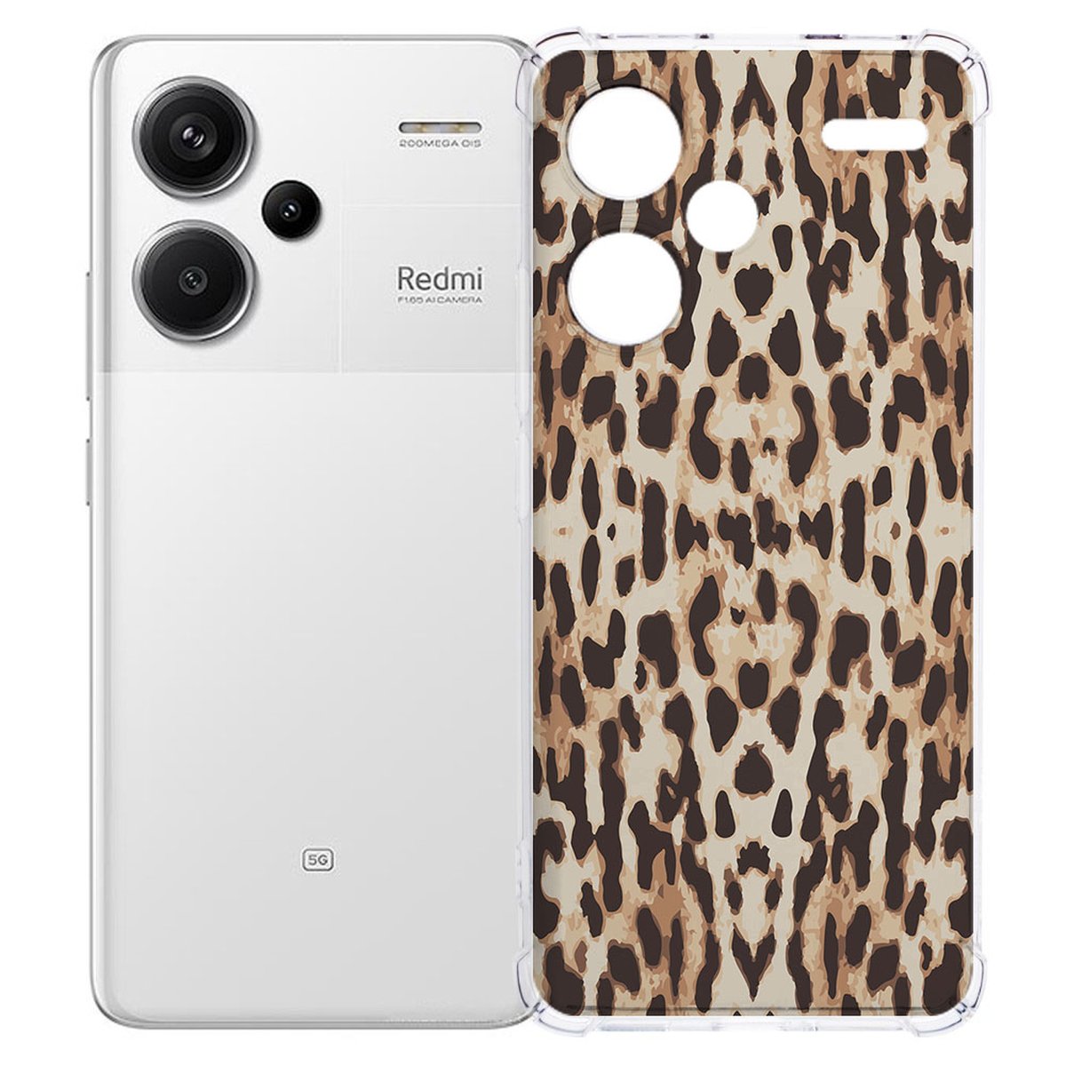 Xiaomi Redmi 13 Pro Plus Hoesje Leopard TPU Antishock achterkant