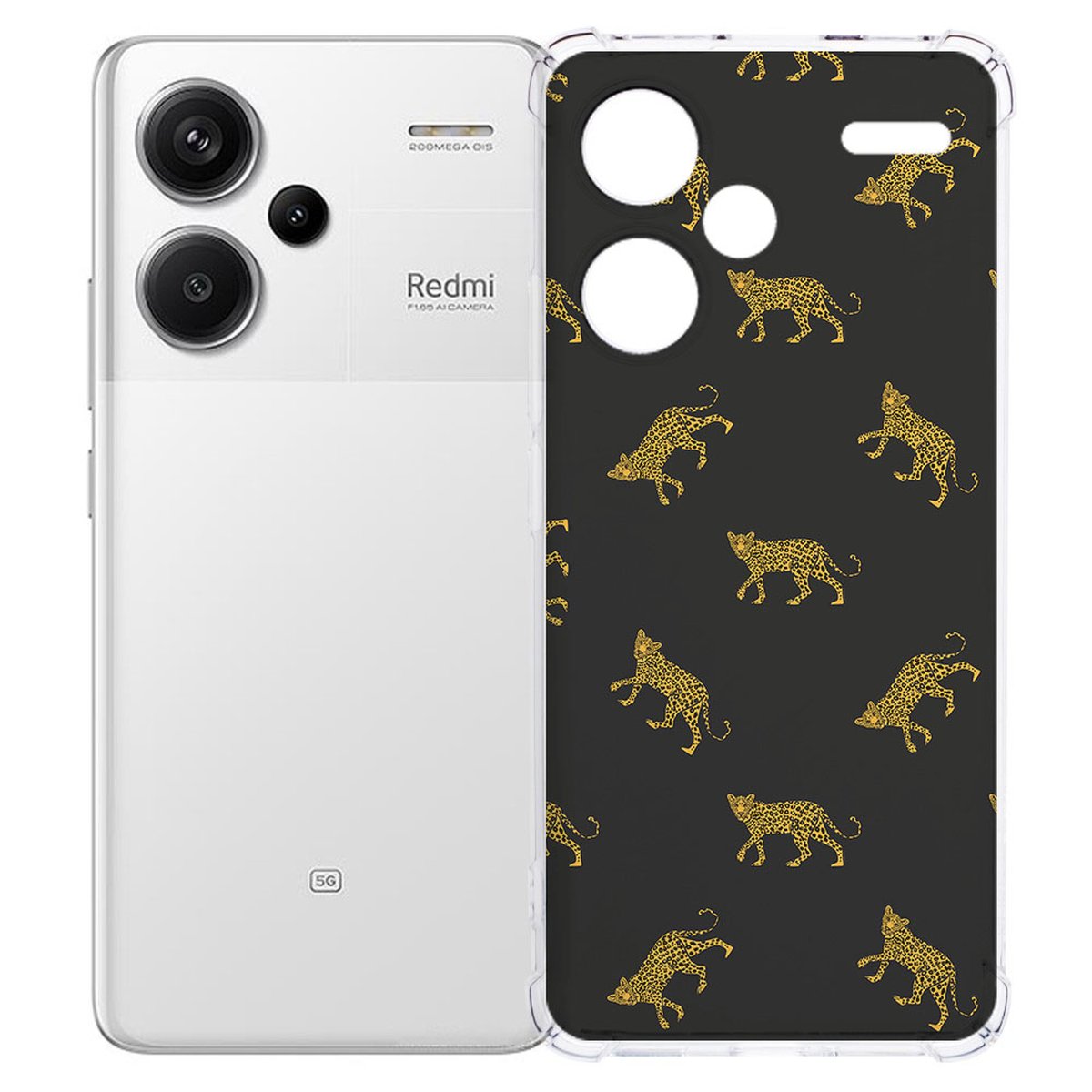Xiaomi Redmi 13 Pro Plus Hoesje Leopards TPU Antishock achterkant design