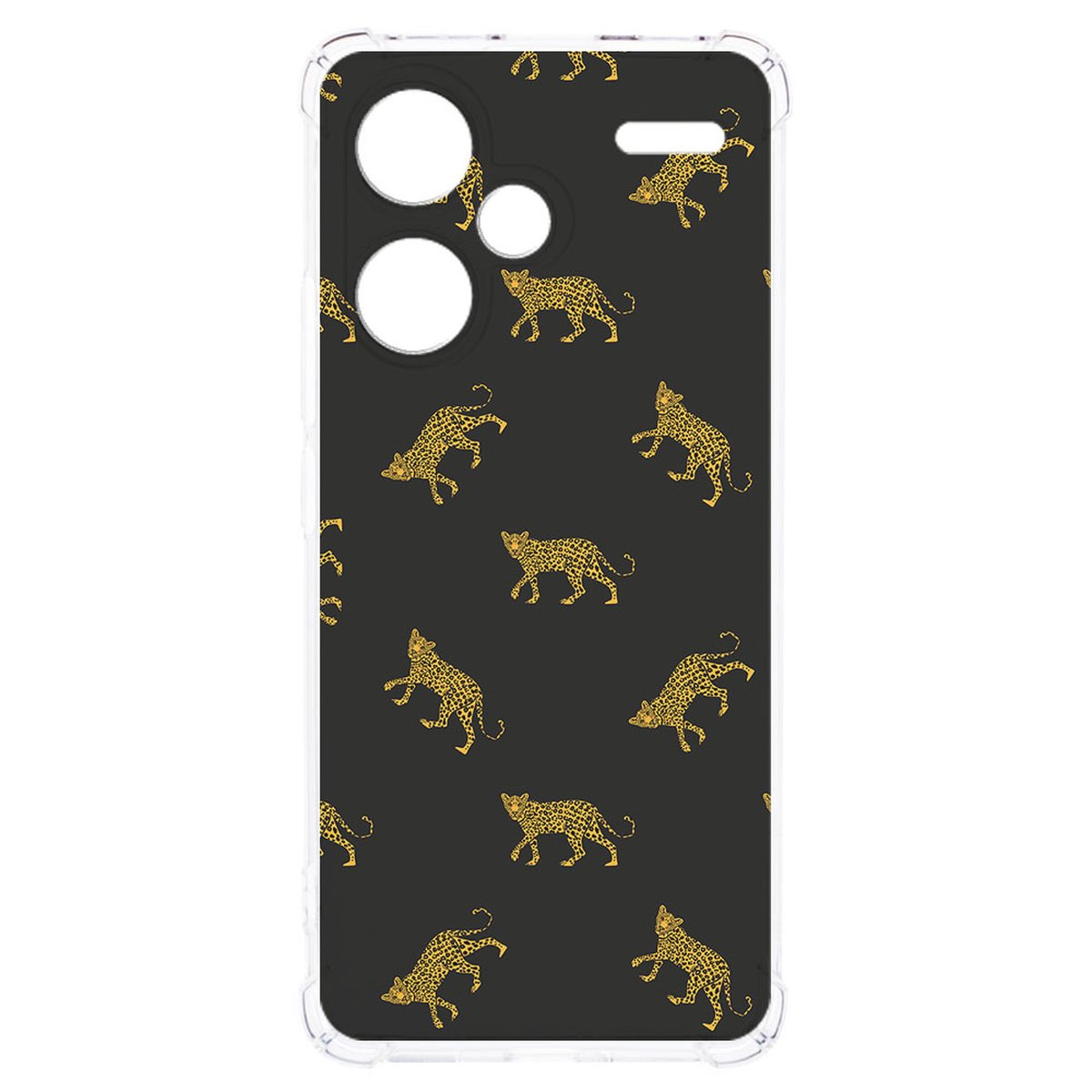 Xiaomi Redmi 13 Pro Plus Hoesje Leopards TPU Antishock achteraanzicht