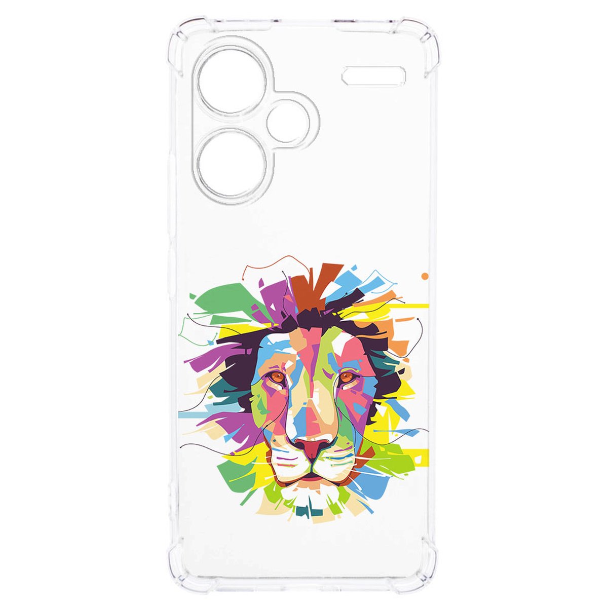 Xiaomi Redmi 13 Pro Plus Hoesje Lion Color TPU Antishock voorkant kleurrijk olifantenkop