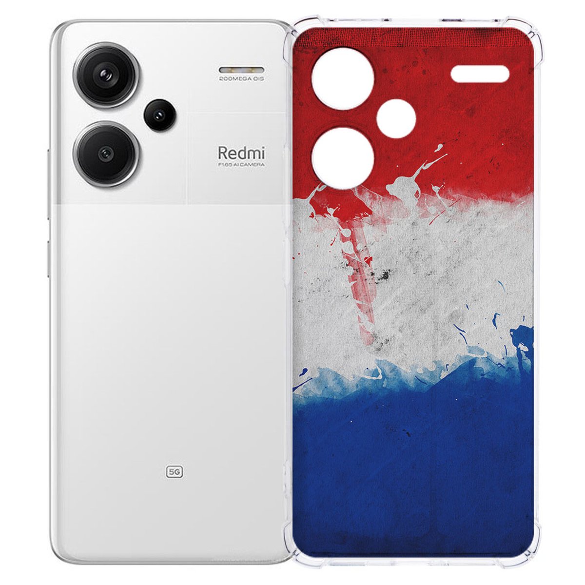 Xiaomi Redmi 13 Pro Plus Hoesje - Nederland TPU Antishock vlag ontwerp achterkant