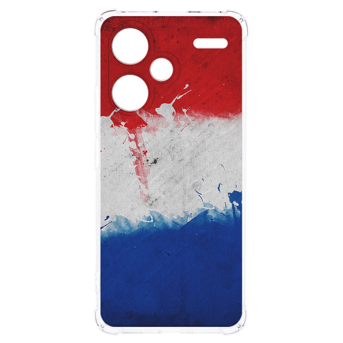 Xiaomi Redmi 13 Pro Plus Hoesje - Nederland TPU Antishock design met vlag kleuren aanzicht