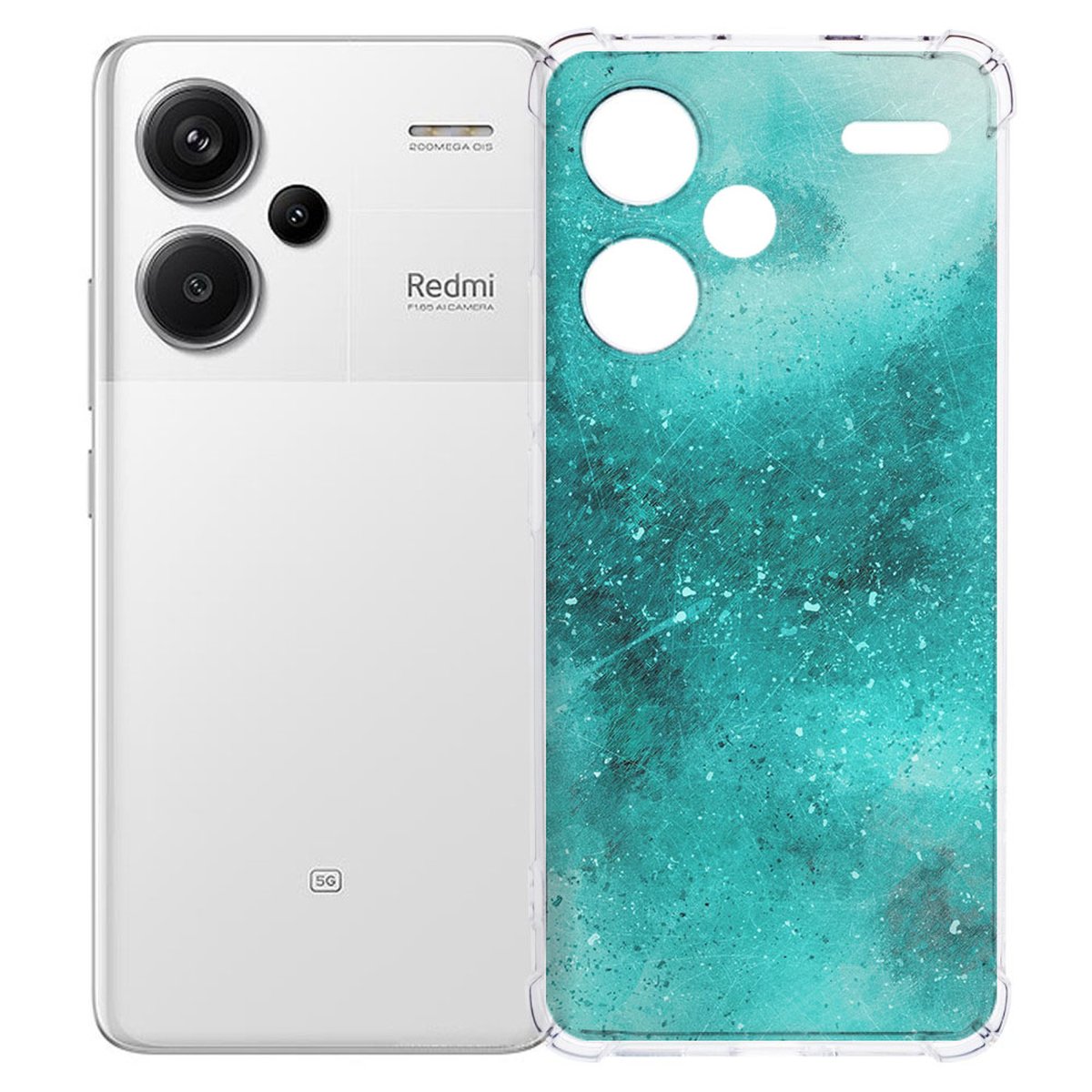 Xiaomi Redmi 13 Pro Plus Hoesje Painting Blue TPU Antishock achterkant transparant design