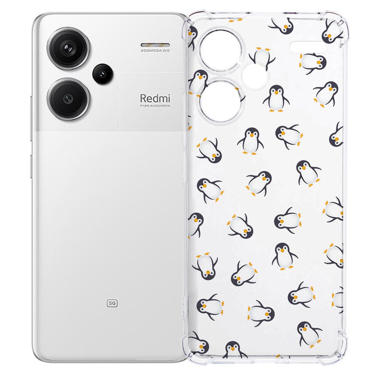 Xiaomi Redmi 13 Pro Plus Hoesje Pinguïn TPU Antishock achterzijde